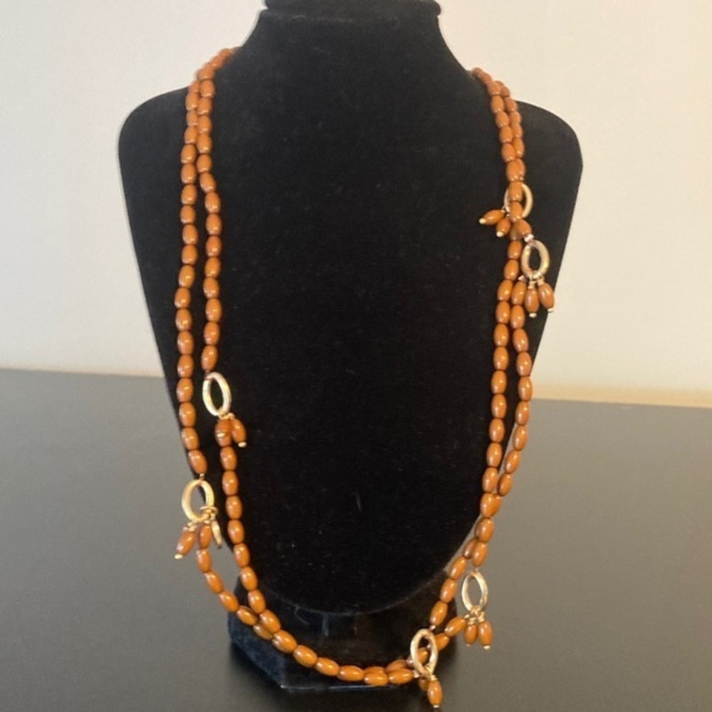 Pilgrim Gold and Brown Beaded Necklace